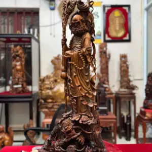 at-ma-ung-song-nghe-go-sua-hang-G5375-6 Tượng Đạt Ma Đứng Song Nghê Gỗ Sưa Hàng Kỹ Đẹp Liền Khối G5375
