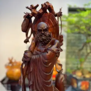 at-ma-ung-tam-nghe-go-vuong-moc-G5393-2 Tượng Đạt Ma Đứng Tam Nghê Gỗ Vương Mộc Tử Đàn Đỏ Liền Khối Hàng Kỹ Nét Đẹp G5393