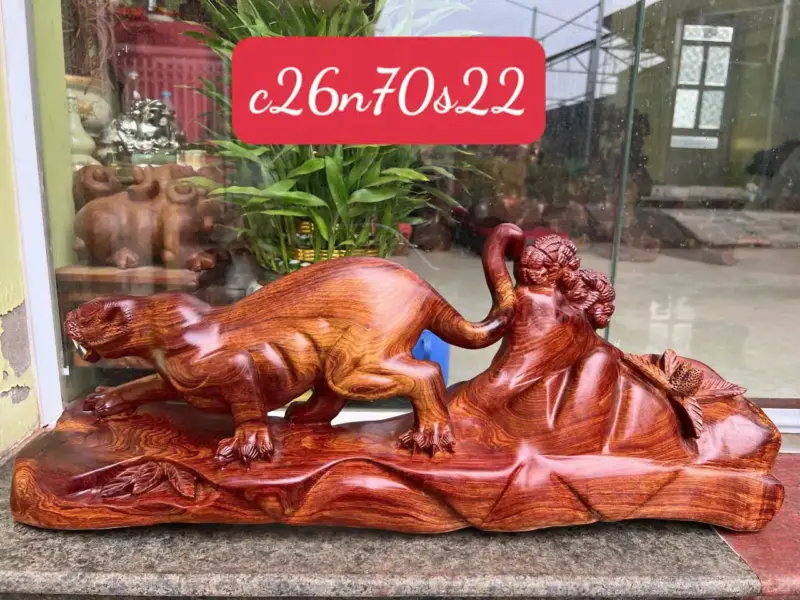 bao-go-cam-G5622-1 Tượng Báo Gỗ Cẩm Liền Khối G5622