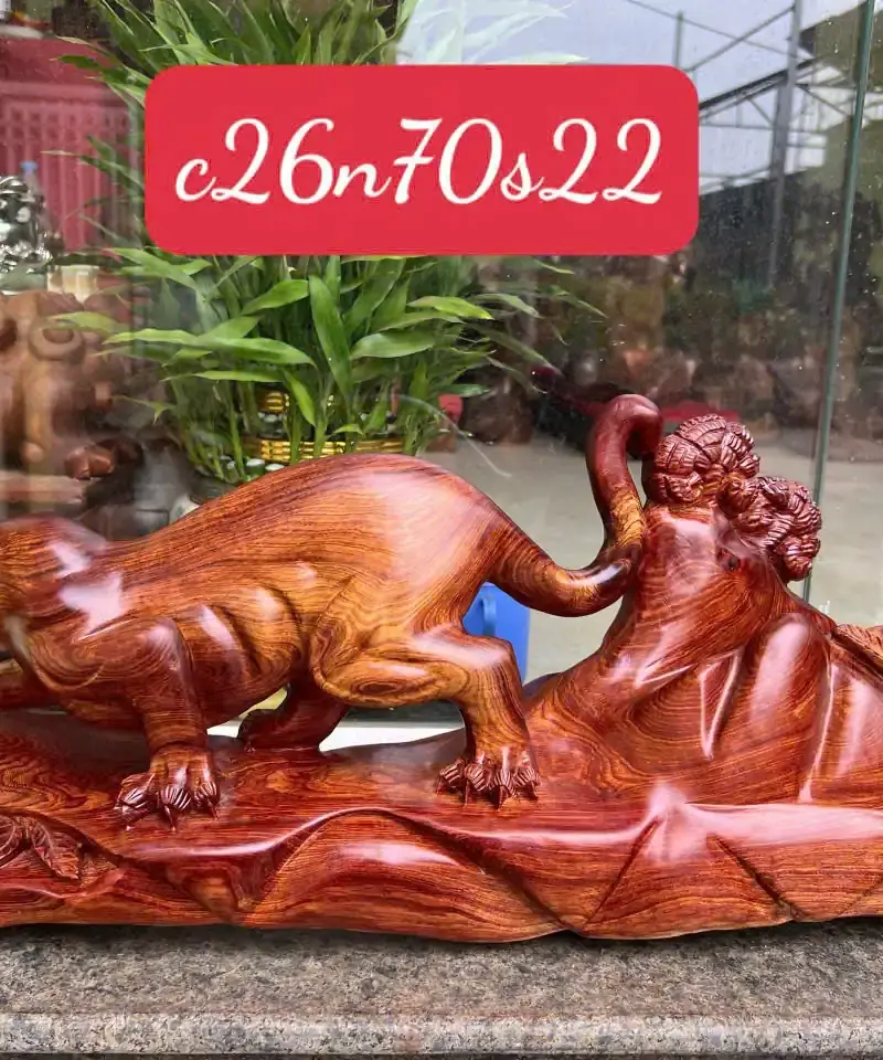 bao-go-cam-G5622-1 Tượng Báo Gỗ Cẩm Liền Khối G5622