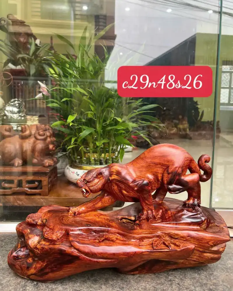 bao-go-cam-G5623-1 Tượng Báo Gỗ Cẩm Liền Khối G5623