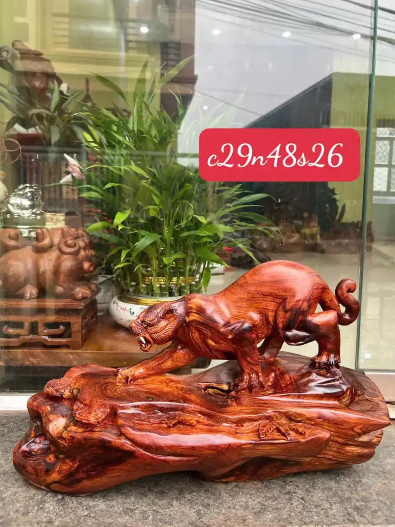 bao-go-cam-G5623-1 Tượng Báo Gỗ Cẩm Liền Khối G5623