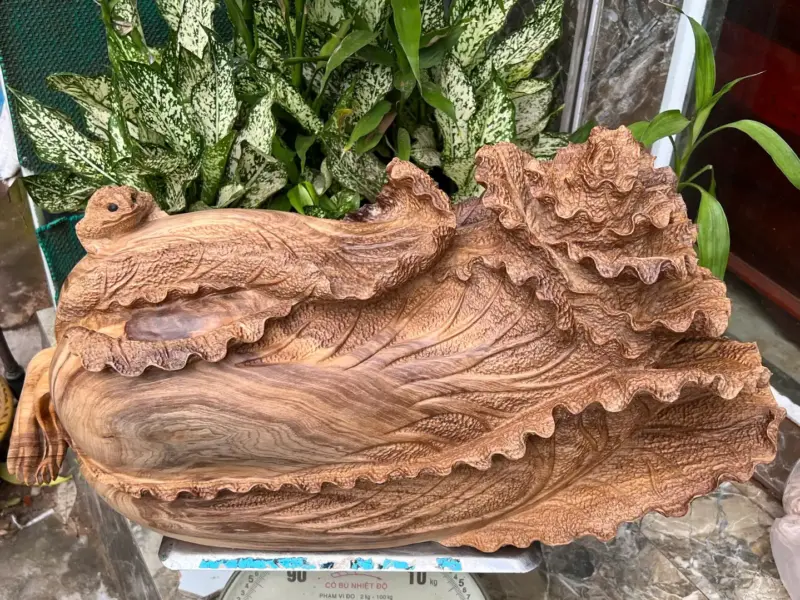 bap-cai-go-G5637-2 Tượng Bắp Cải Gỗ Ngọc Am Đá Hà Giang Thơm Nức Hàng Kỹ Nét Liền Khối G5637