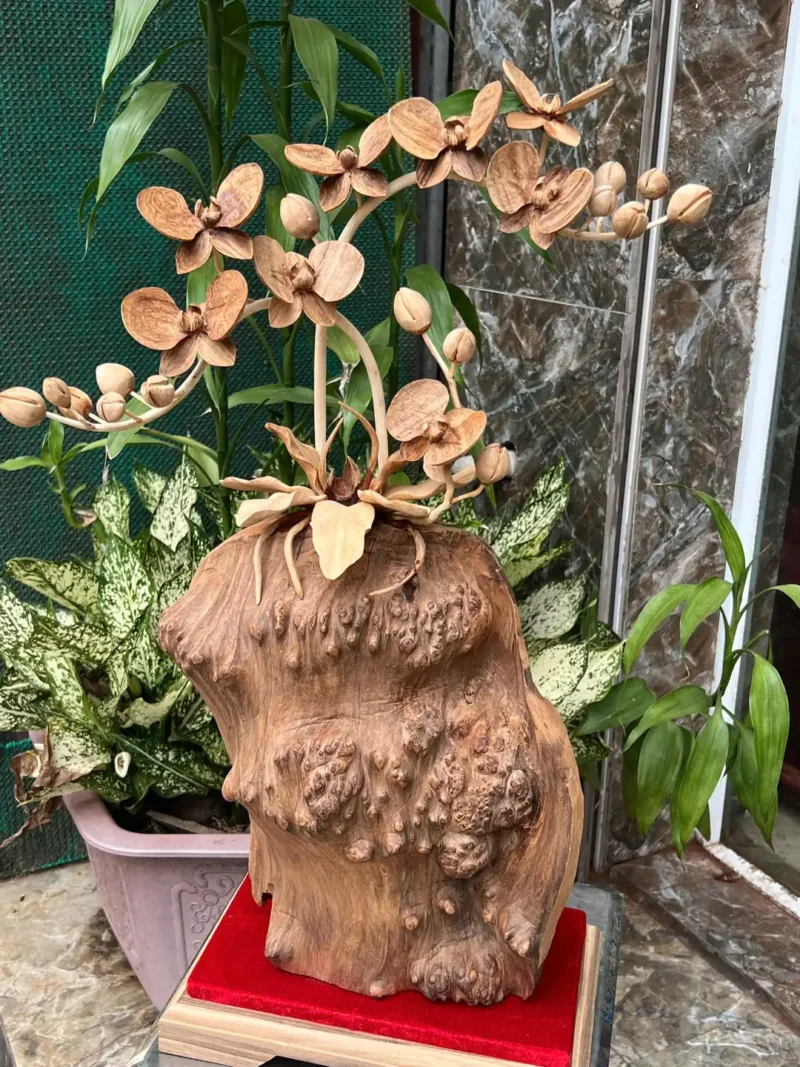 binh-hoa-lan-G6387-4 Bình Hoa Lan Gỗ Nu Ngọc Am Nu Kín Hàng Kỹ Nét G6387
