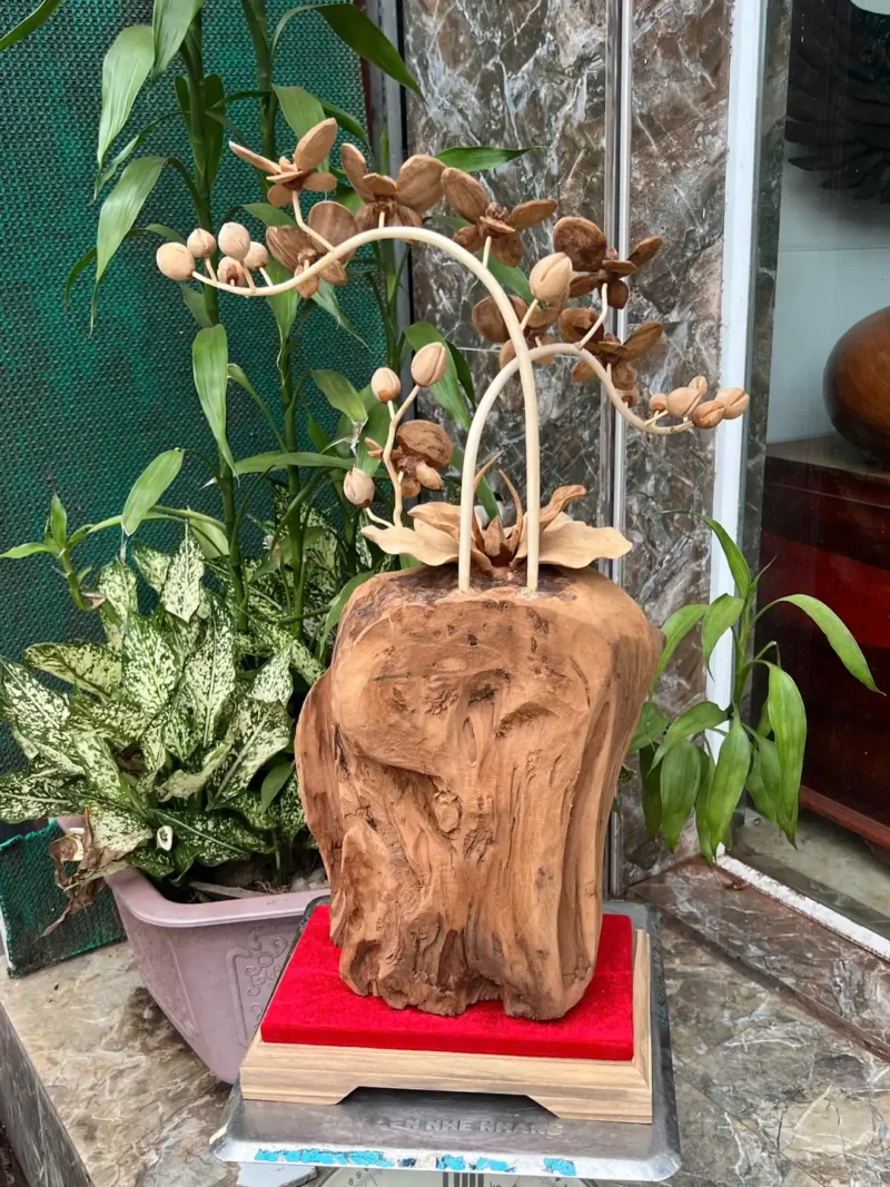 binh-hoa-lan-G6387-5 Bình Hoa Lan Gỗ Nu Ngọc Am Nu Kín Hàng Kỹ Nét G6387