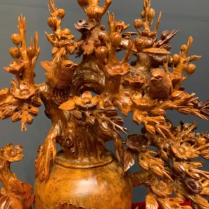 binh-mai-ao-truong-tho-go-nu-ngoc-G5855-3 Bình Mai Đào Trường Thọ Gỗ Nu Ngọc Am Liền Khối G5855