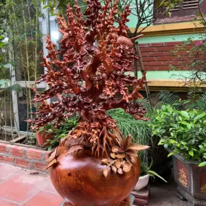 binh-mai-go-G5270-2 Tượng Bình Mai Gỗ Nu Hương To Nặng Liền Khối G5270