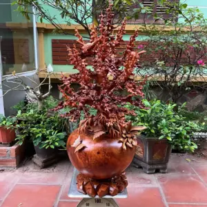 binh-mai-go-G5270-5 Tượng Bình Mai Gỗ Nu Hương To Nặng Liền Khối G5270