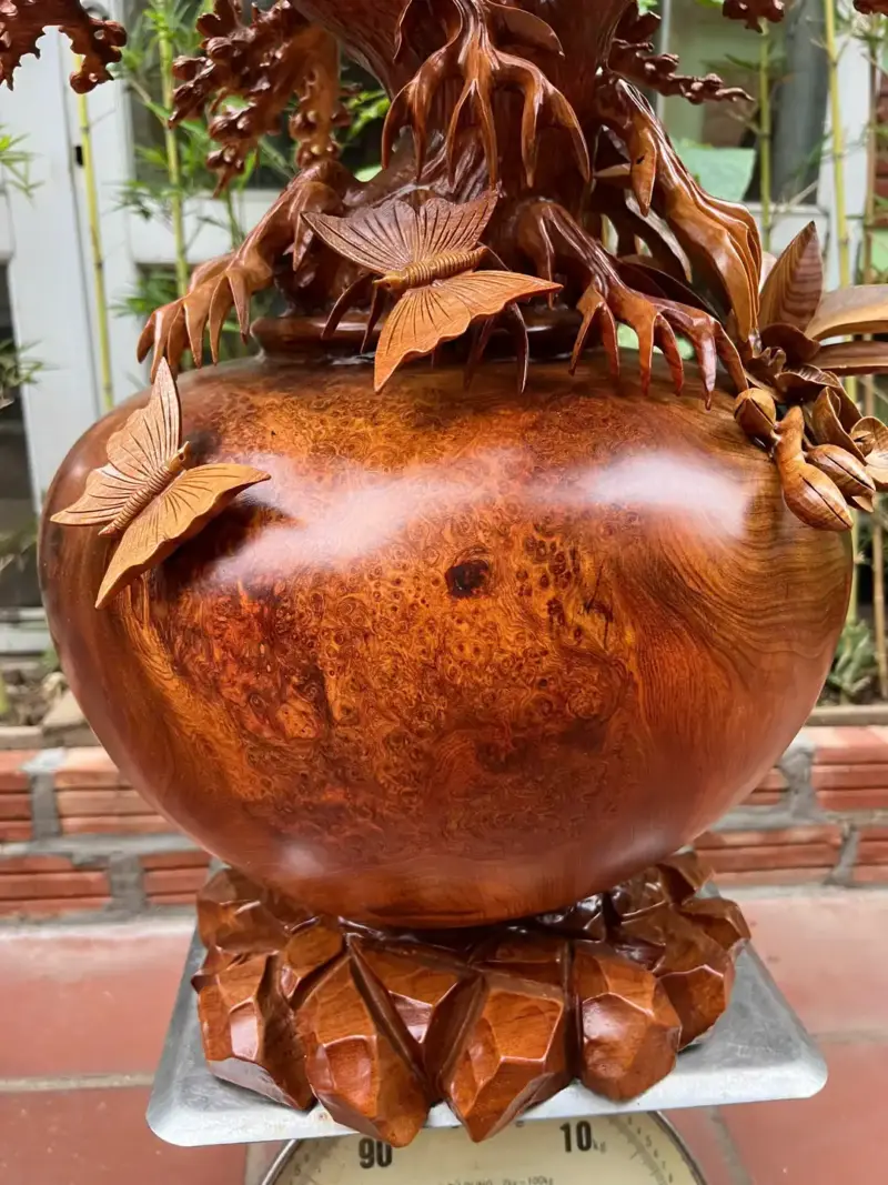binh-mai-go-G5270-6 Tượng Bình Mai Gỗ Nu Hương To Nặng Liền Khối G5270