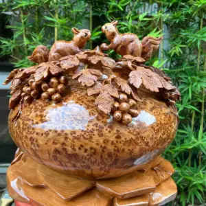 binh-phu-quy-G5278-2 Tượng Bình Phú Quý Nho Sóc Gỗ Nu Ngọc Am Kín Nu To Đẹp Liền Khối G5278