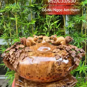binh-phu-quy-G5280-1 Tượng Bình Phú Quý Nho Sóc Gỗ Nu Ngọc Am To Đẹp Liền Khối G5280