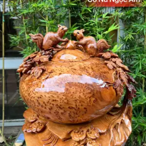binh-phu-quy-G5599-1 Bình Phú Quý Nho Sóc Gỗ Nu Ngọc Am To Nặng Dầy Kín Nu Liền Khối G5599
