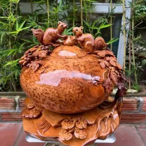 binh-phu-quy-G5599-2 Bình Phú Quý Nho Sóc Gỗ Nu Ngọc Am To Nặng Dầy Kín Nu Liền Khối G5599