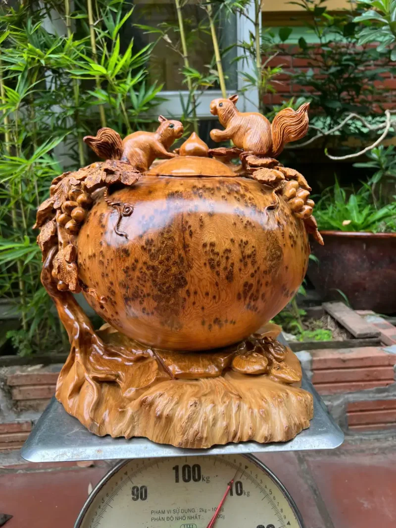 binh-phu-quy-G5926-5 Bình Phú Quý Nho Sóc Gỗ Nu Ngọc Am Thơm Liền Khối G5926