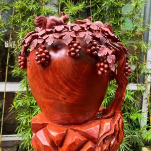 binh-phu-quy-G5979-3 Bình Phú Quý Nho Sóc Ngũ Phúc Gỗ Hương Đá To Nặng Liền Khối G5979