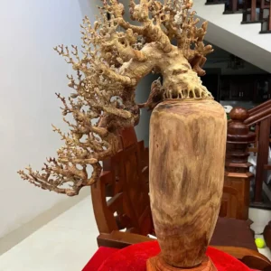 binh-phu-quy-G6218-3 Bình Phú Quý Mai Điểu Gỗ Sưa Bắc Liền Khối Có Sơn G6218
