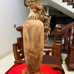 binh-phu-quy-G6218-4 Bình Phú Quý Mai Điểu Gỗ Sưa Bắc Liền Khối Có Sơn G6218