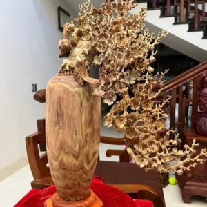 binh-phu-quy-G6218-5 Bình Phú Quý Mai Điểu Gỗ Sưa Bắc Liền Khối Có Sơn G6218