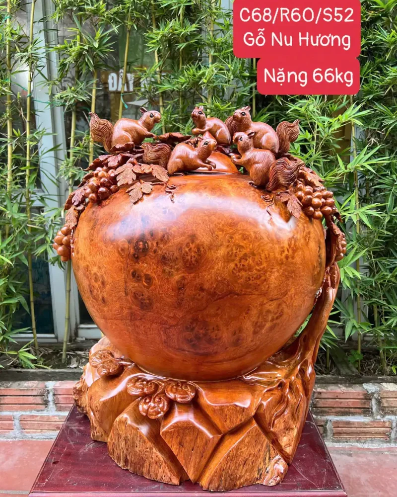binh-phu-quy-G6321-1 Bình Phú Quý Nho Sóc Gỗ Nu Hương Siêu To Nặng Liền Khối G6321