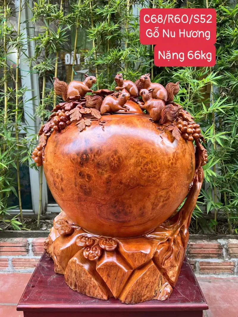binh-phu-quy-G6321-1 Bình Phú Quý Nho Sóc Gỗ Nu Hương Siêu To Nặng Liền Khối G6321