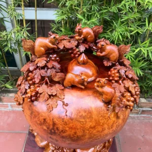 binh-phu-quy-G6321-4 Bình Phú Quý Nho Sóc Gỗ Nu Hương Siêu To Nặng Liền Khối G6321