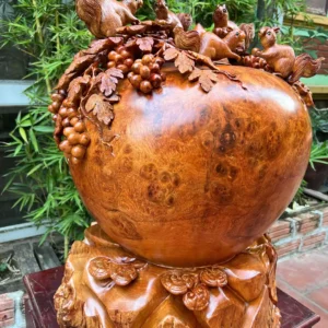 binh-phu-quy-G6321-5 Bình Phú Quý Nho Sóc Gỗ Nu Hương Siêu To Nặng Liền Khối G6321