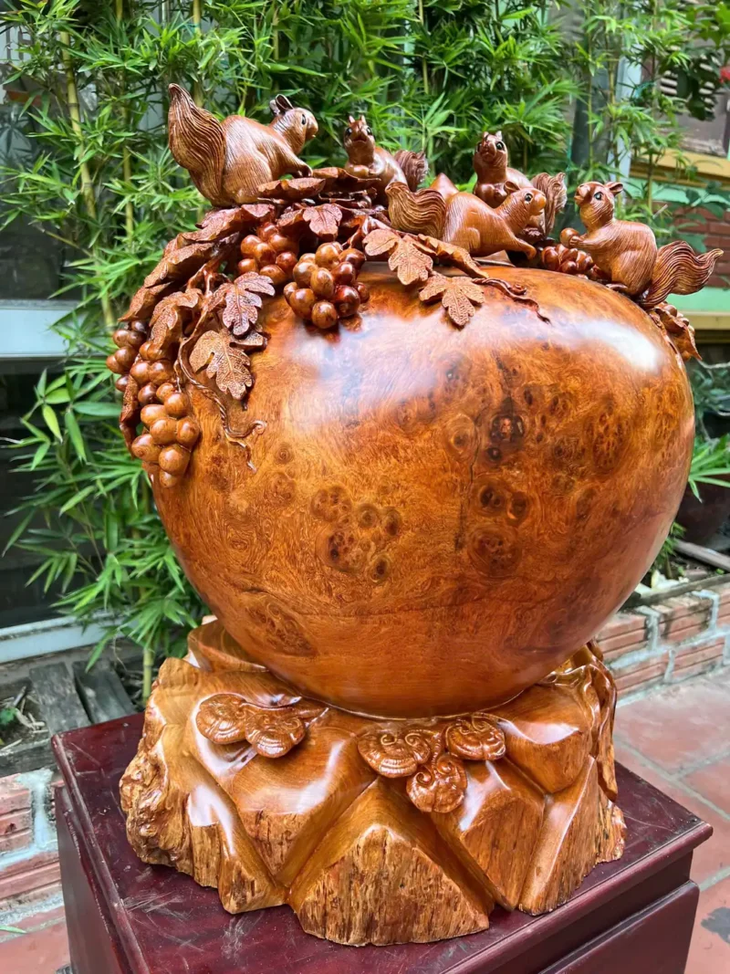 binh-phu-quy-G6321-5 Bình Phú Quý Nho Sóc Gỗ Nu Hương Siêu To Nặng Liền Khối G6321