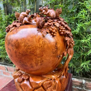 binh-phu-quy-G6321-6 Bình Phú Quý Nho Sóc Gỗ Nu Hương Siêu To Nặng Liền Khối G6321