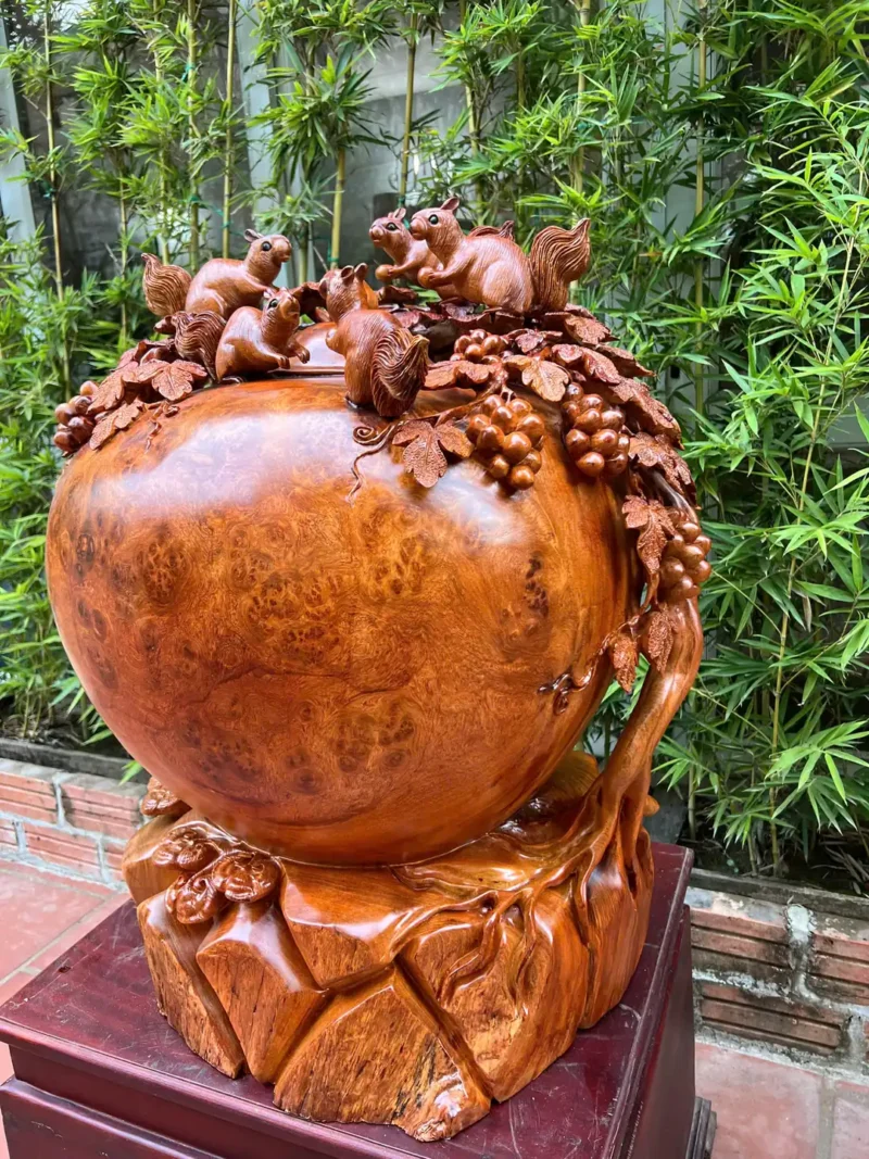 binh-phu-quy-G6321-6 Bình Phú Quý Nho Sóc Gỗ Nu Hương Siêu To Nặng Liền Khối G6321