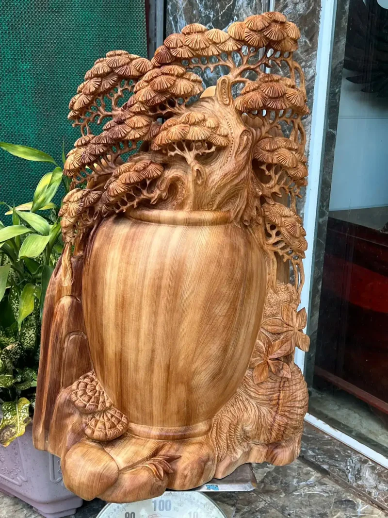 binh-tung-bon-G6276-2 Bình Tùng Bon Sai Gỗ Ngọc Am Thơm Nức Hàng Kỹ Nét Liền Khối G6276