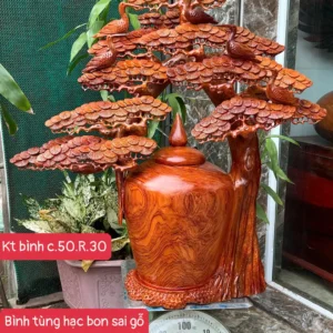 binh-tung-hac-G6367-1 Bình Tùng Hạc Bon Sai Gỗ Hương Ta Gia Lai Hàng Kỹ Nét G6367
