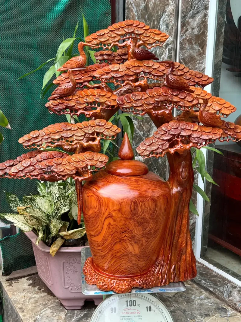 binh-tung-hac-G6367-2 Bình Tùng Hạc Bon Sai Gỗ Hương Ta Gia Lai Hàng Kỹ Nét G6367