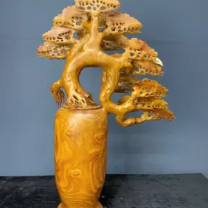 binh-tung-hac-dien-nien-go-huong-ta-G5467-4 Tượng Bình Tùng Hạc Diên Niên Gỗ Hương Ta Liền Khối G5467