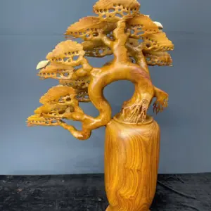 binh-tung-hac-dien-nien-go-huong-ta-G5468-4 Tượng Bình Tùng Hạc Diên Niên Gỗ Hương Ta Liền Khối G5468