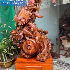 ca-chep-hoa-G5749-1 Tượng Cá Chép Hoá Rồng Liền Khối G5749
