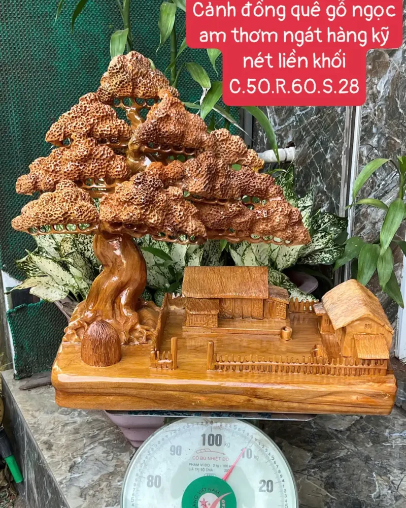 canh-ong-que-G5934-1 Tượng Cảnh Đồng Quê Gỗ Ngọc Am Thơm Nức Hàng Kỹ Nét Liền Khối G5934