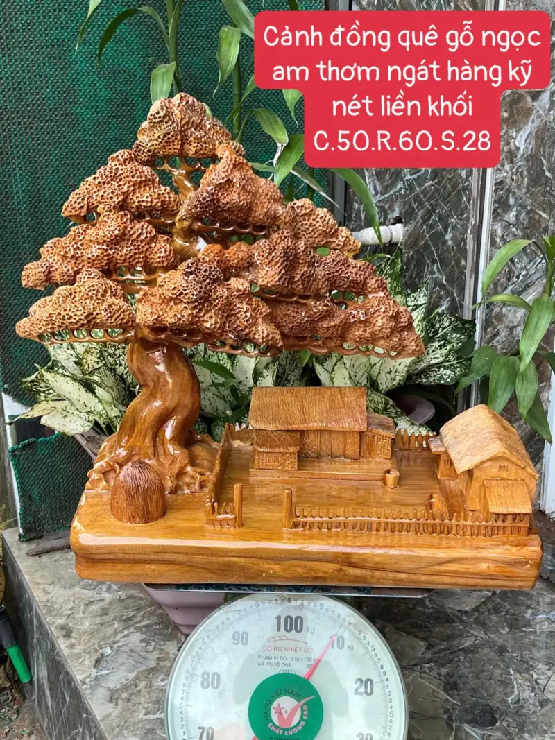 canh-ong-que-G5934-1 Tượng Cảnh Đồng Quê Gỗ Ngọc Am Thơm Nức Hàng Kỹ Nét Liền Khối G5934