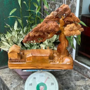 canh-ong-que-G5934-5 Tượng Cảnh Đồng Quê Gỗ Ngọc Am Thơm Nức Hàng Kỹ Nét Liền Khối G5934