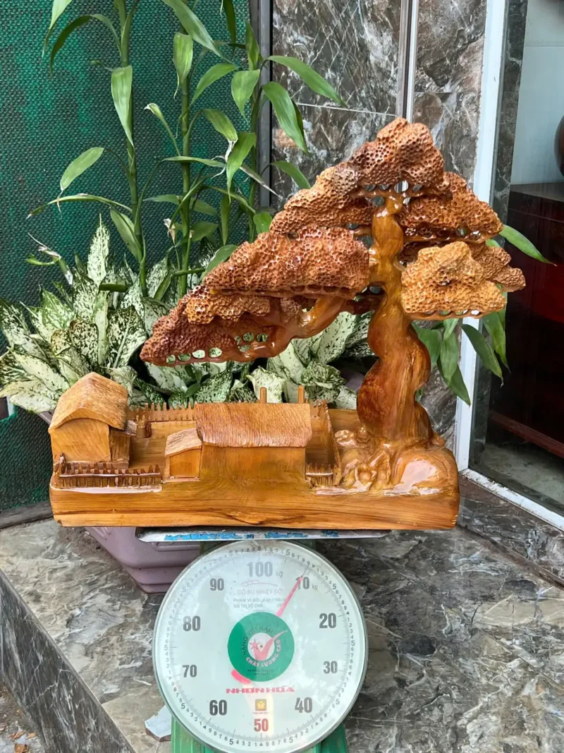 canh-ong-que-G5934-5 Tượng Cảnh Đồng Quê Gỗ Ngọc Am Thơm Nức Hàng Kỹ Nét Liền Khối G5934