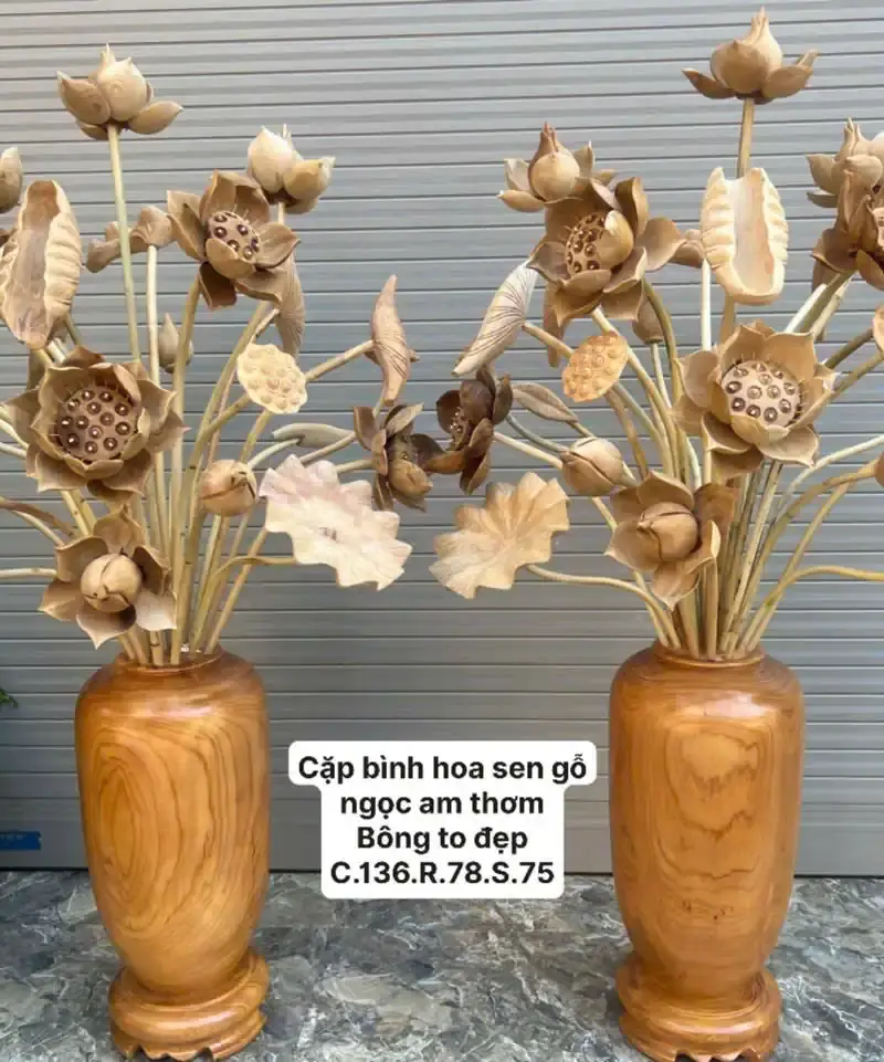cap-binh-hoa-G5641-1 Cặp Bình Hoa Sen Thơm Bông To Đẹp G5641