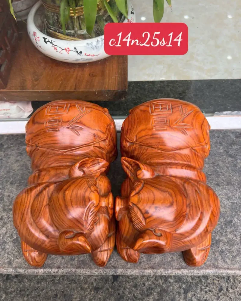 cap-heo-chu-G6143-1 Tượng Cặp Heo Chữ Phúc Hương Vân Liền Khối G6143