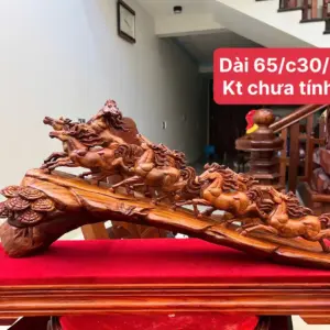 cau-bat-ma-G5458-1 Tượng Cầu Bát Mã Gỗ Sưa Bắc Liền Khối Hàng Đục Kỹ Đẹp G5458