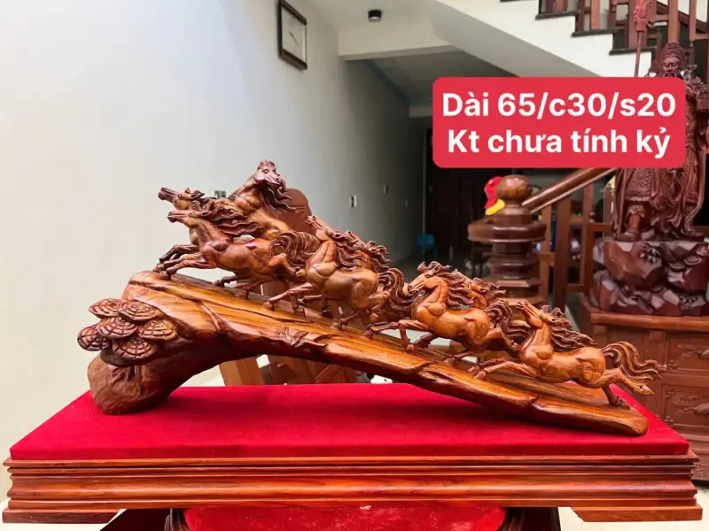 cau-bat-ma-G5458-1 Tượng Cầu Bát Mã Gỗ Sưa Bắc Liền Khối Hàng Đục Kỹ Đẹp G5458