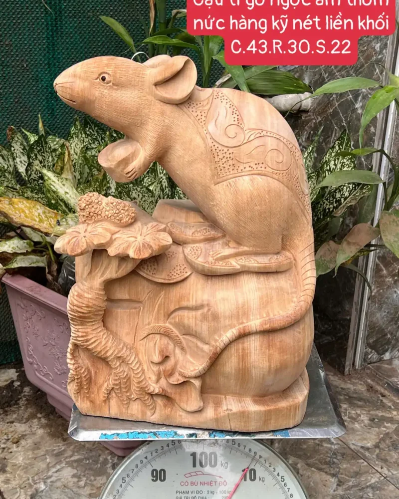 cau-ti-go-G6393-1 Tượng Cậu Tí Gỗ Ngọc Am Thơm Nức Hàng Kỹ Nét Liền Khối G6393
