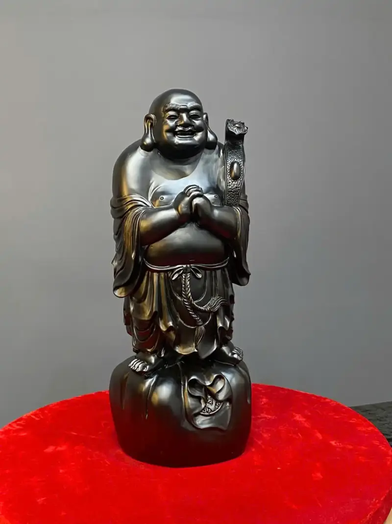 chuc-phuc-tai-loc-go-mun-sung-G5409-3 Tượng Chúc Phúc Tài Lộc Gỗ Mun Sừng Liền Khối G5409