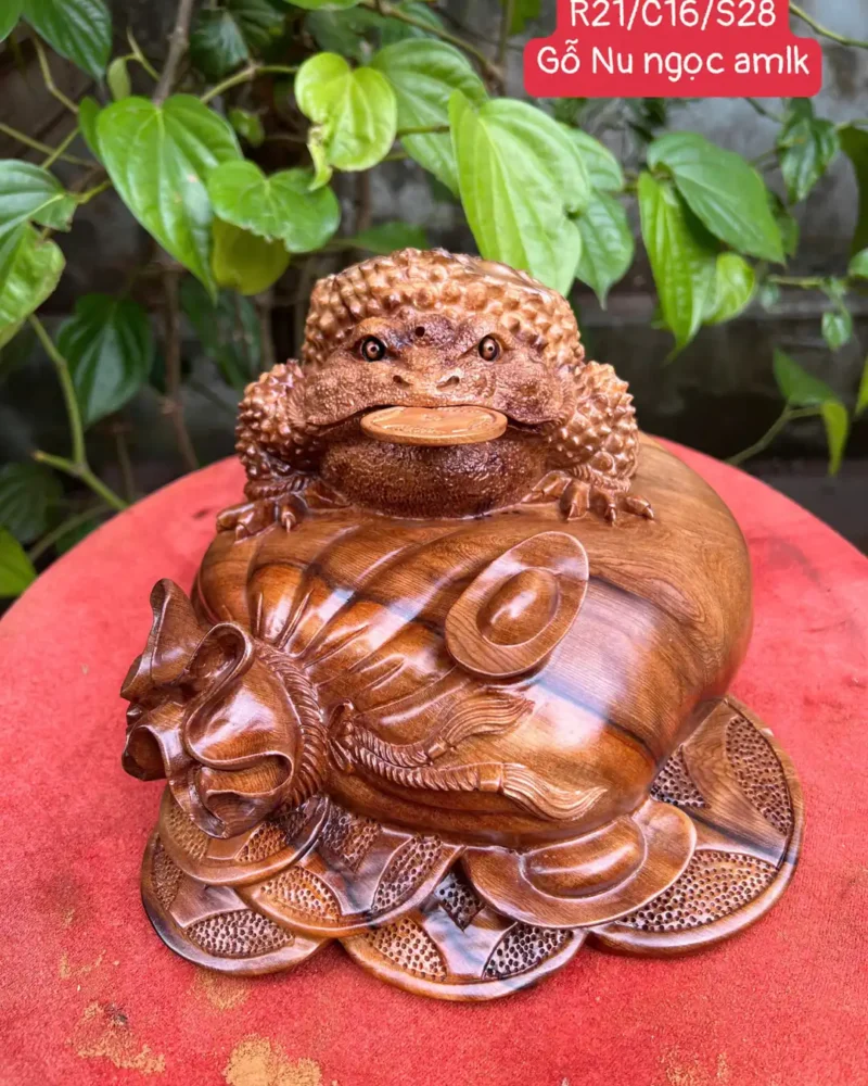 coc-go-ngoc-G5931-1 Tượng Cóc Gỗ Ngọc Am Thơm Liền Khối G5931