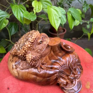 coc-go-ngoc-G5931-2 Tượng Cóc Gỗ Ngọc Am Thơm Liền Khối G5931