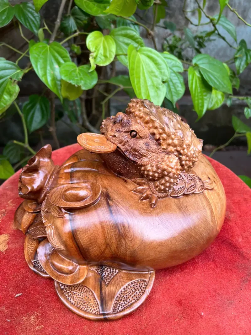 coc-go-ngoc-G5931-4 Tượng Cóc Gỗ Ngọc Am Thơm Liền Khối G5931