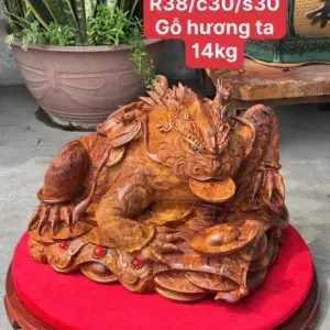coc-hoa-long-go-huong-ta-G5283-1 Tượng Cóc Hoá Long Gỗ Hương Ta Liền Khối Hàng Làm Siêu Kỹ Nét G5283