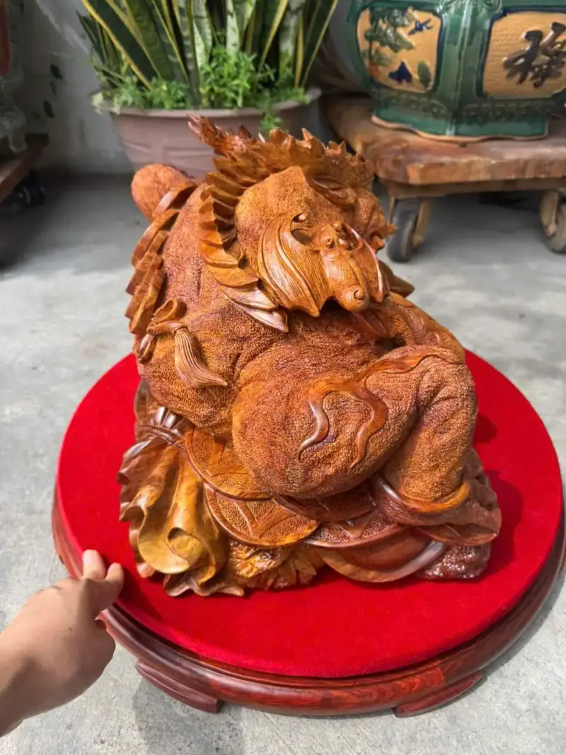 coc-hoa-long-go-huong-ta-G5283-2 Tượng Cóc Hoá Long Gỗ Hương Ta Liền Khối Hàng Làm Siêu Kỹ Nét G5283